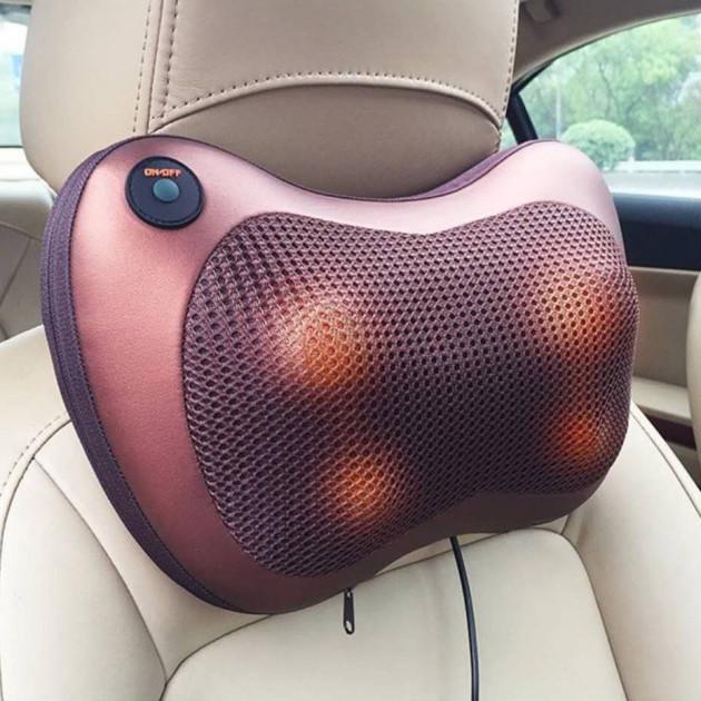 Масажна подушка для машини і дому з інфрачервоним підігрівом Car and Home Massage Pillow 8028 - фото 8