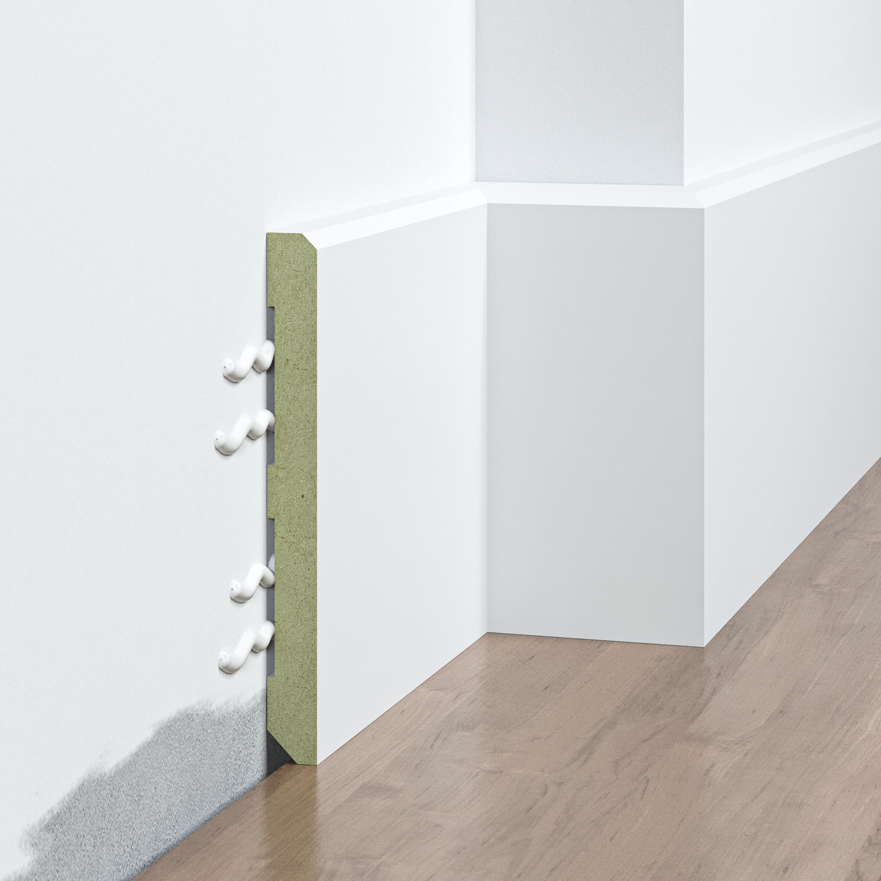 Плінтус накладний FSPRO 10100F3 МДФ 2,5 м Білий (P.MDF10100F3W)