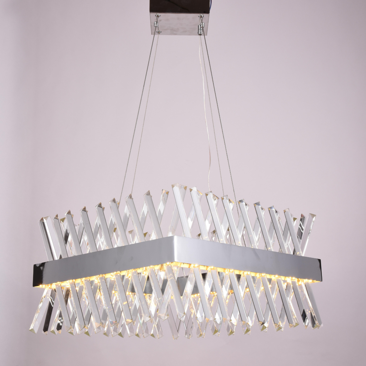 Люстра светодиодная Sirius с хрустальным плафоном 70W 3000К Хром (Ш 5011/500*500 CR)