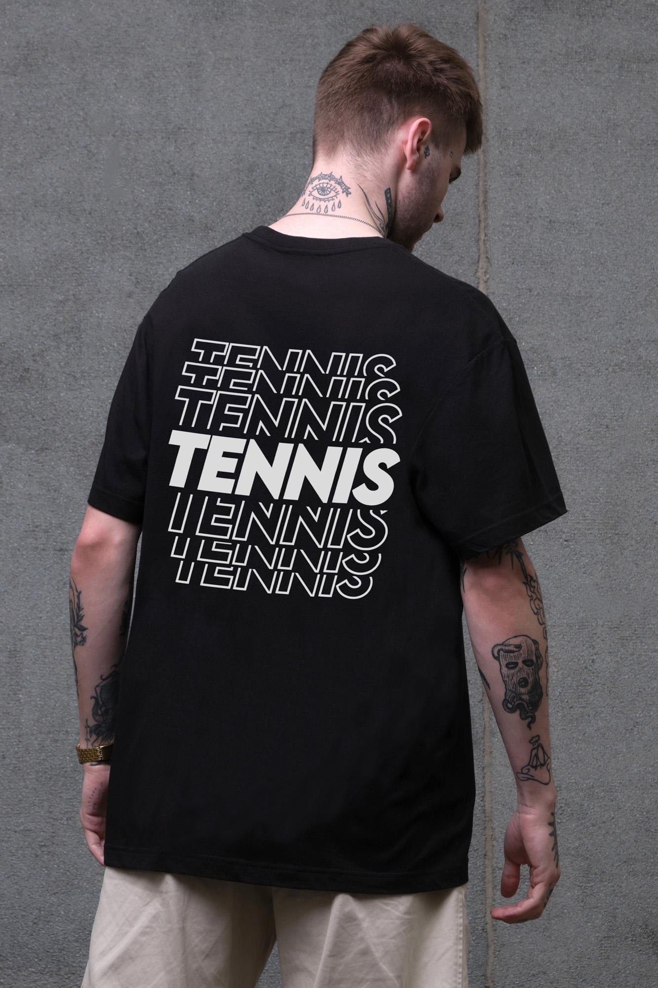 Футболка оверсайз Without З Принтом Tennis 2XL/3XL Black (2XL/3XL8056295 8056296)