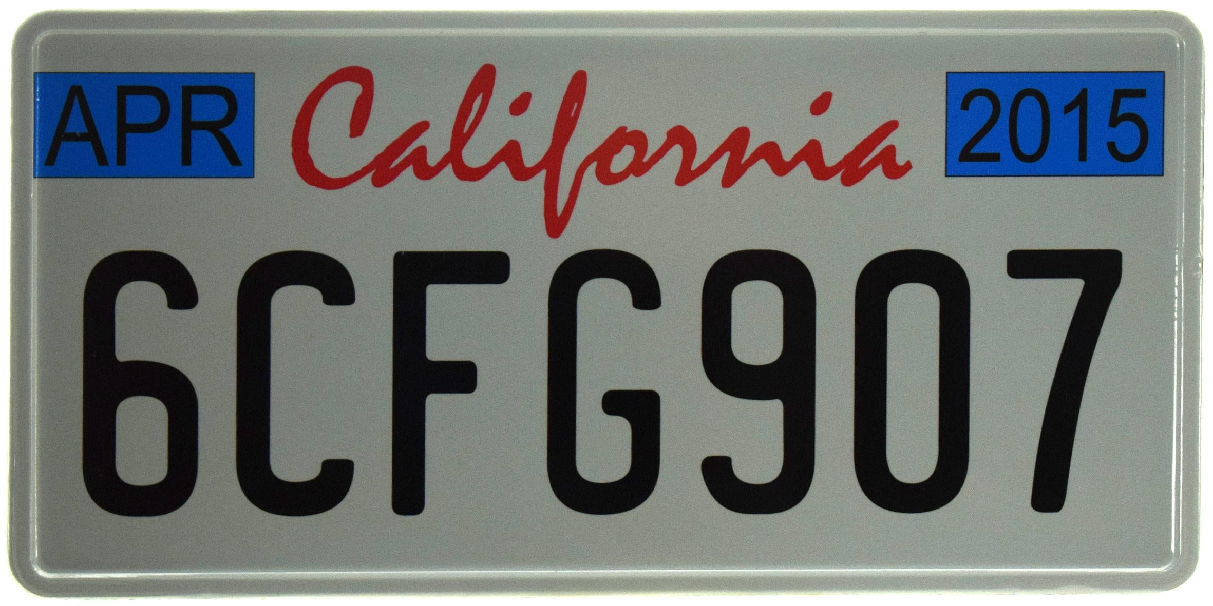 Табличка металлическая "California 6CFG907" 15x30 см (ms-103707)