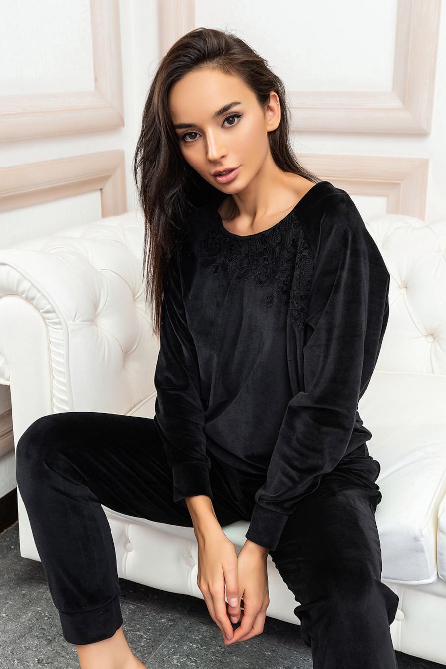 Комплект Effetto джемпер/брюки р. 44/M Черный (66736) - фото 2 Комплект Effetto джемпер/брюки р. 44/M Черный (66736) - фото 2