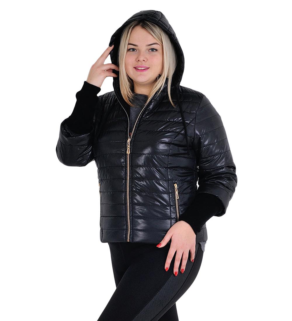 Куртка женская с довязкой на рукавах р. 60 Черный (№3508-мк) - фото 4 Куртка женская с довязкой на рукавах р. 60 Черный (№3508-мк) - фото 4