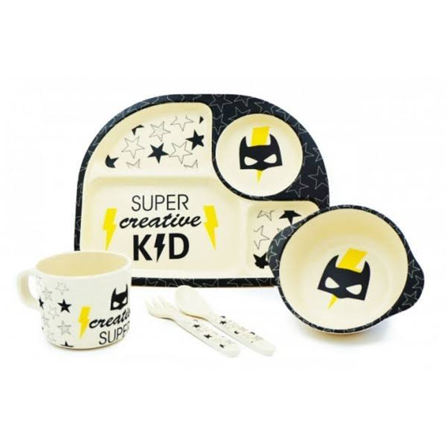 Набор детской бамбуковой посуды Stenson Бэтмен 5 пр. (MMS-MH-2773-1NEW)