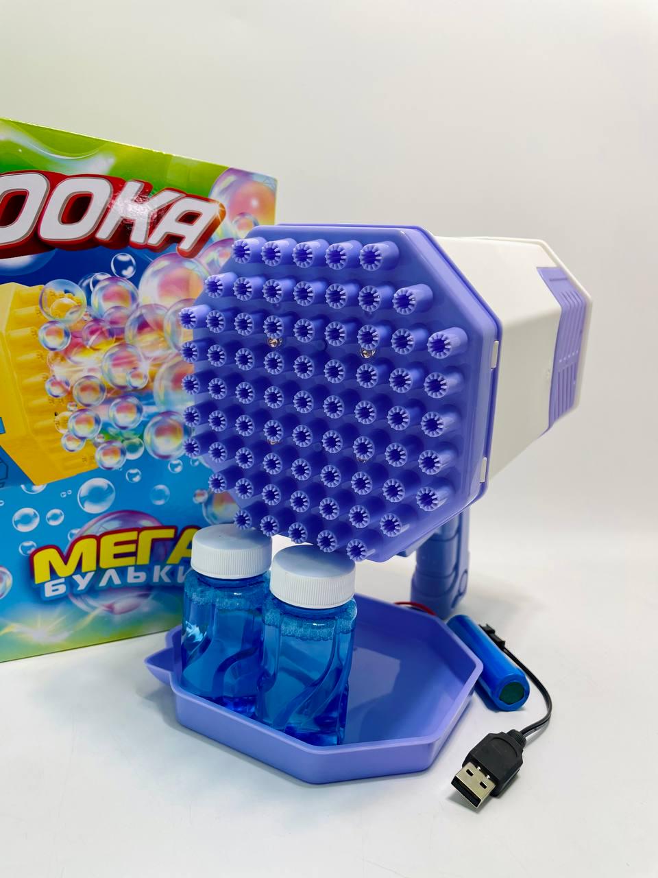 Пистолет с мыльными пузырями WToys 69 отверстий/цветная подсветка/автоматический принцип/аккумулятор - фото 2 Пистолет с мыльными пузырями WToys 69 отверстий/цветная подсветка/автоматический принцип/аккумулятор - фото 2