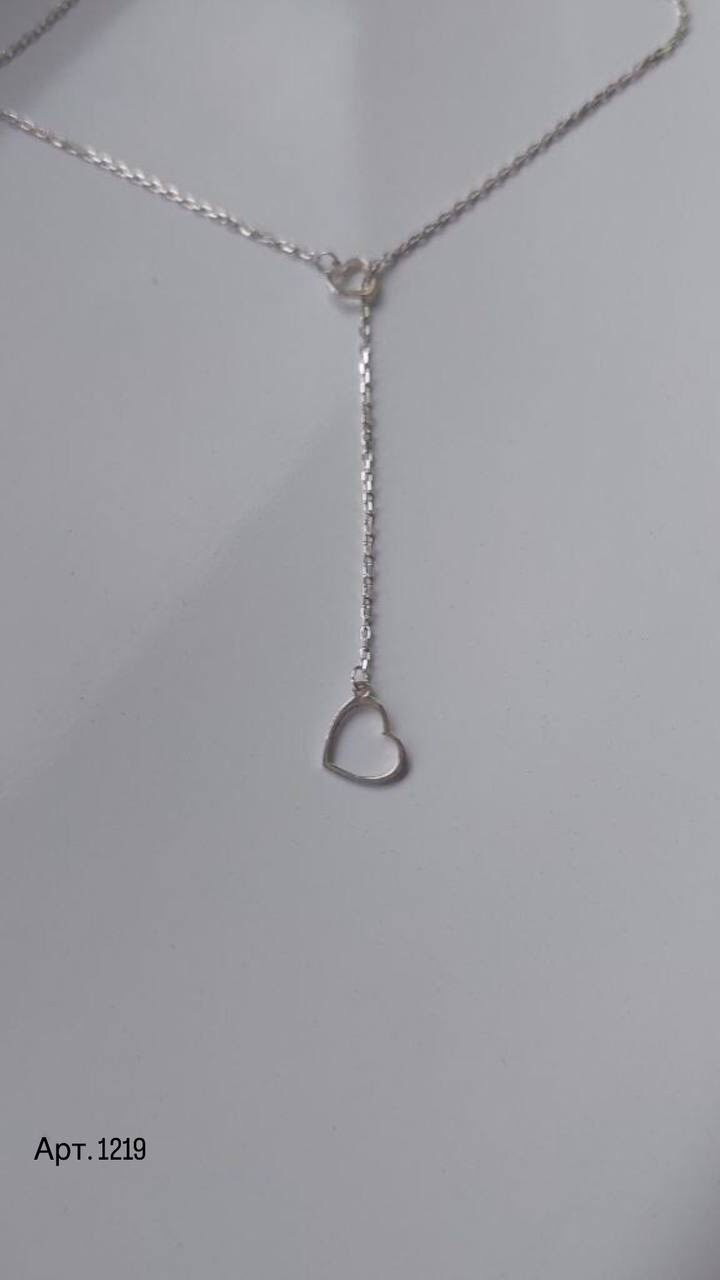 Кольє срібне Краватка сердечка довжина регулюється 925 проба (2554492108) - фото 3