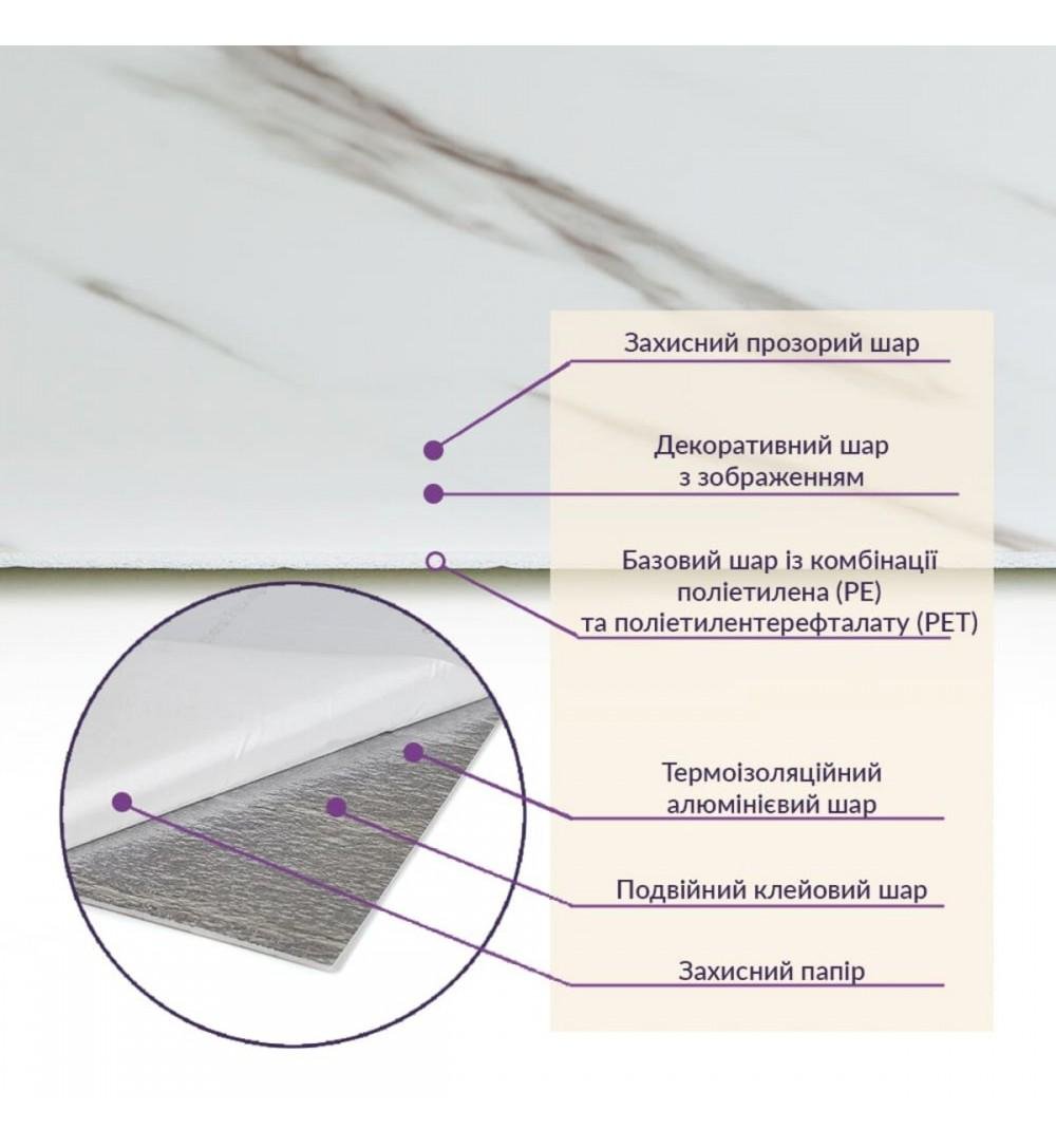Плитка самоклеящаяся стеновая PET 600х300х2 мм 1 шт. (PET-1672) - фото 4 Плитка самоклеящаяся стеновая PET 600х300х2 мм 1 шт. (PET-1672) - фото 4