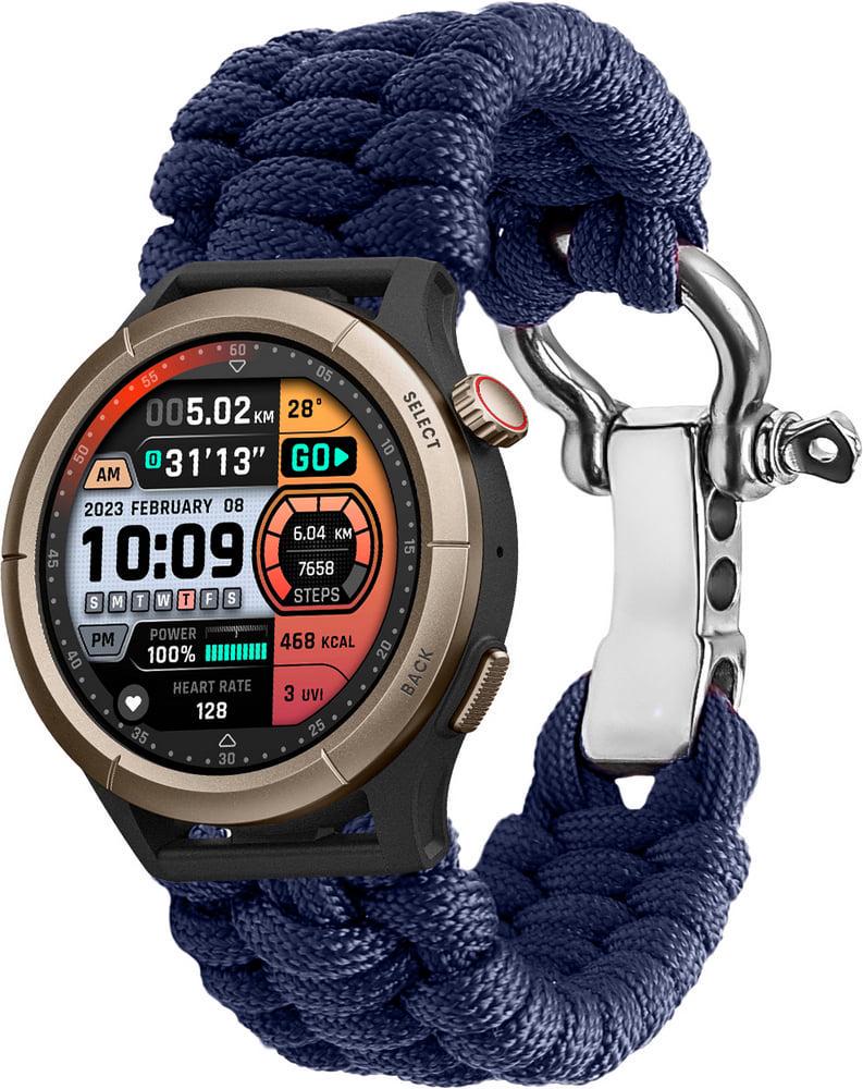 Ремешок из паракорда Ruper для смарт-часов Amazfit Cheetah Round/Cheetah Pro Dark Blue (38482-5D)