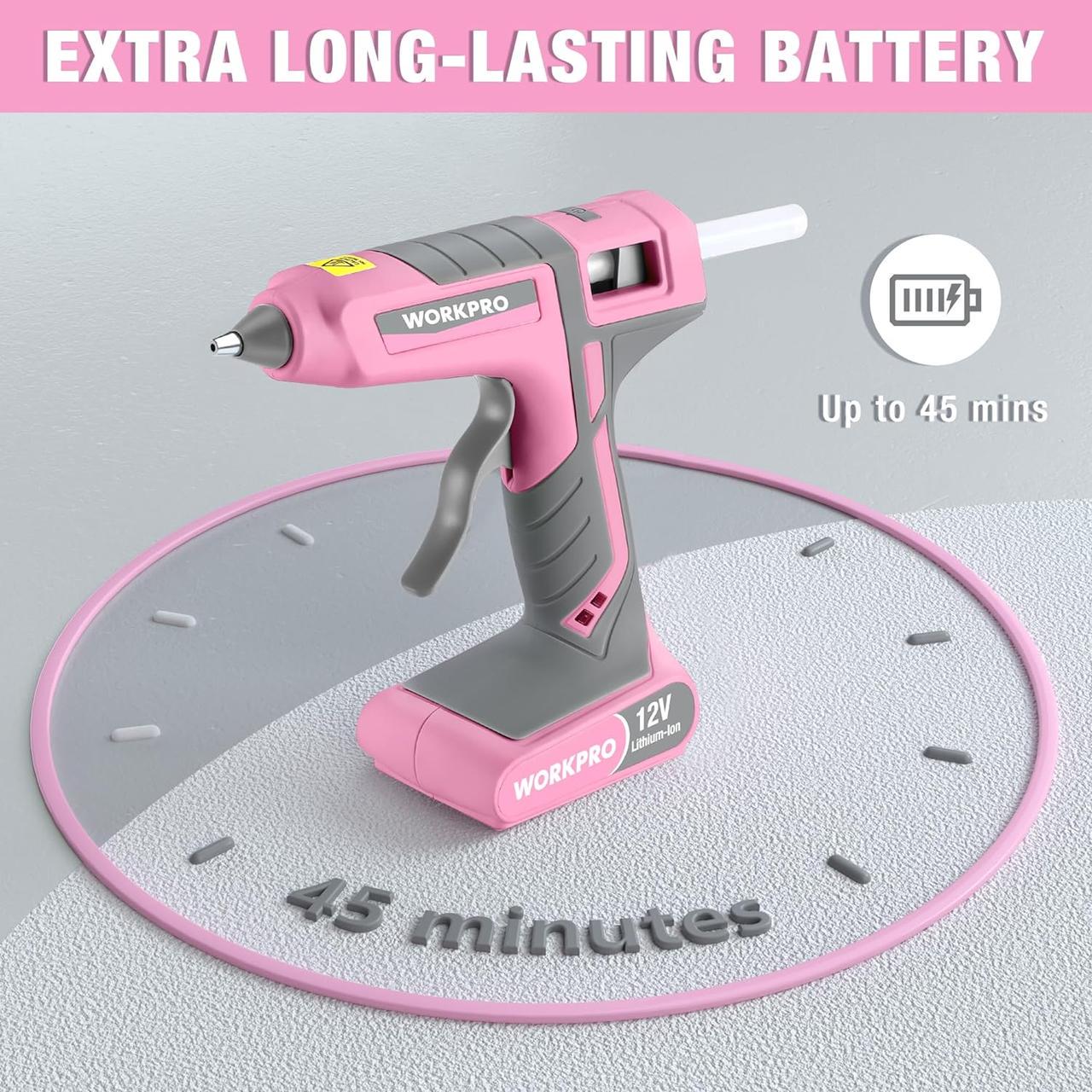 Пістолет клейовий WORKPRO 12 В з автоматичним вимкненням для рукоділля - фото 2 Пістолет клейовий WORKPRO 12 В з автоматичним вимкненням для рукоділля - фото 2