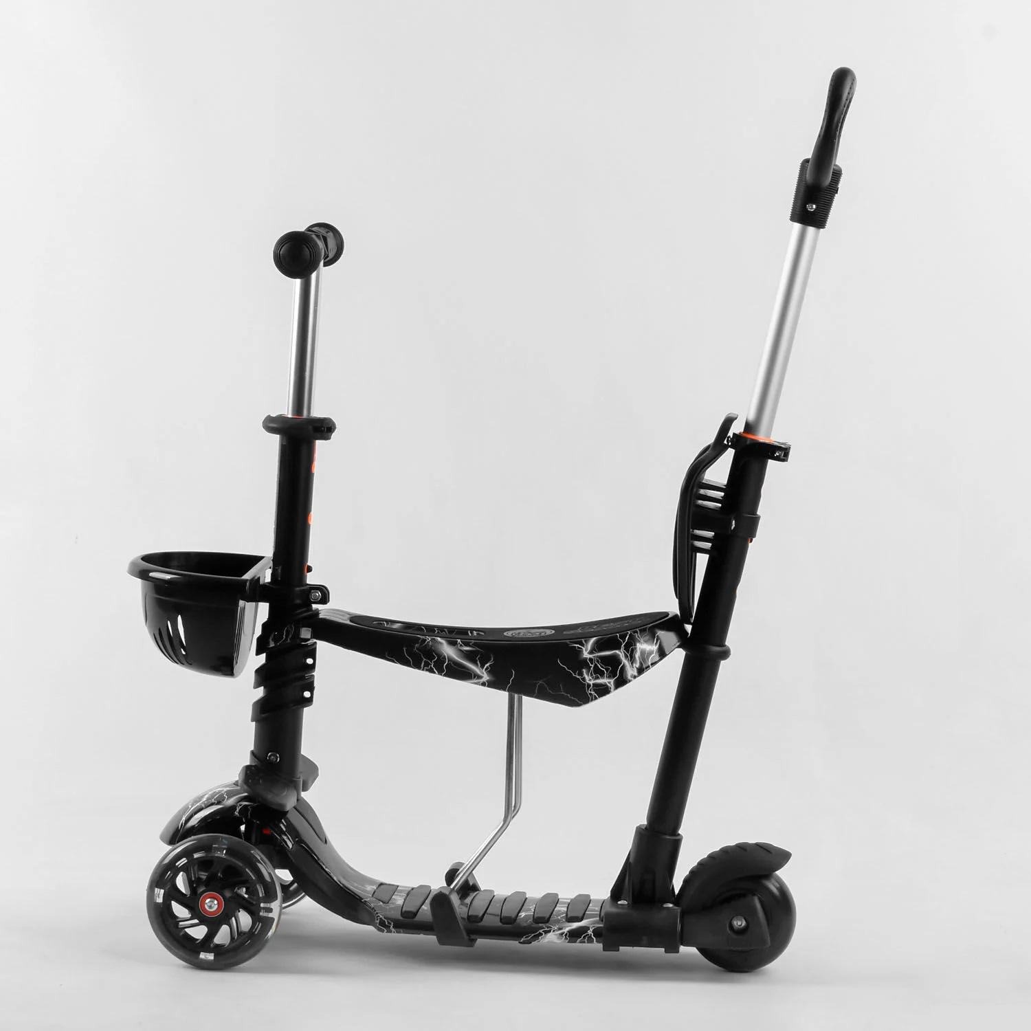 Самокат Best Scooter 41405 5в1 Абстракція 3 PU колеса з підсвічуванням Чорний (15105202) - фото 2