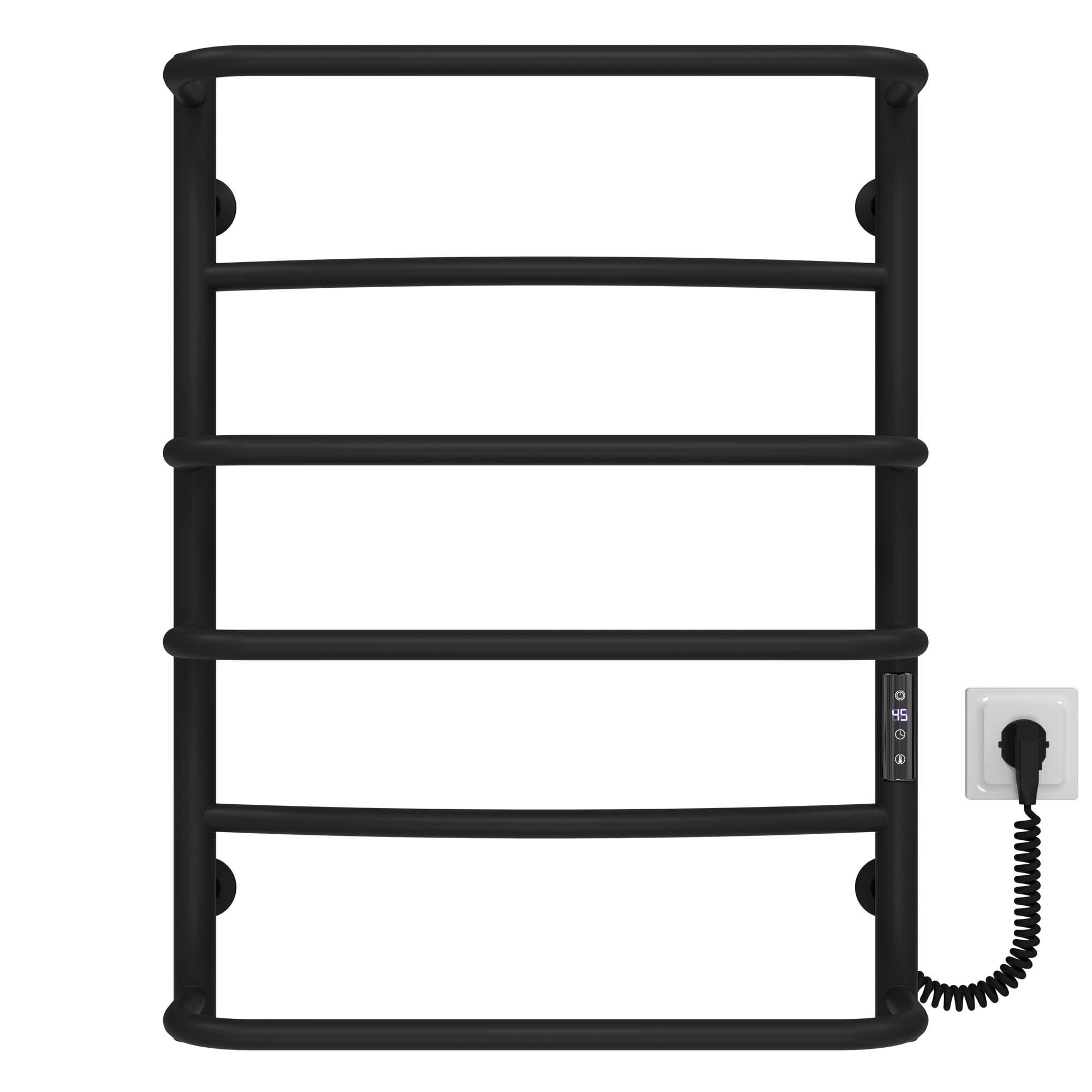 Полотенцесушитель электрический Deffi Аквамикс П6 JD03 правое подключение нержавеющая сталь 500х700 мм Черный (C.AM.70.50.6.E.B.R.1)