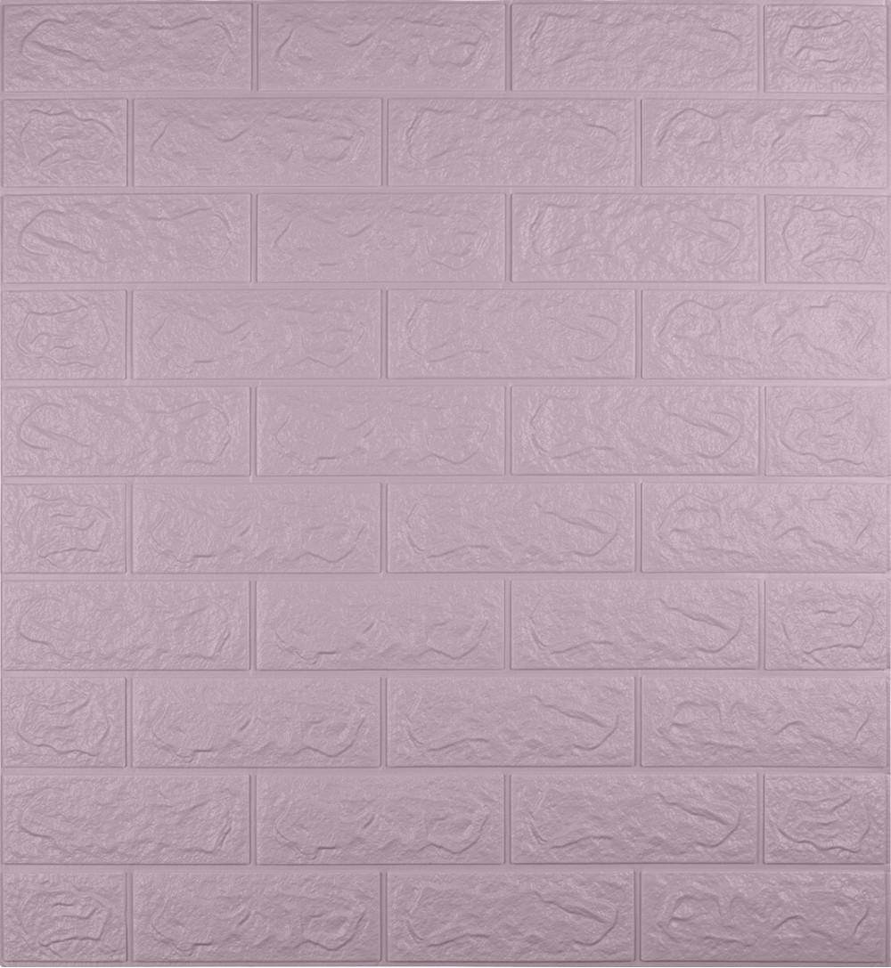 Панель-самоклейка 3D декоративная под светло-фиолетовый кирпич 700x770x5 мм
