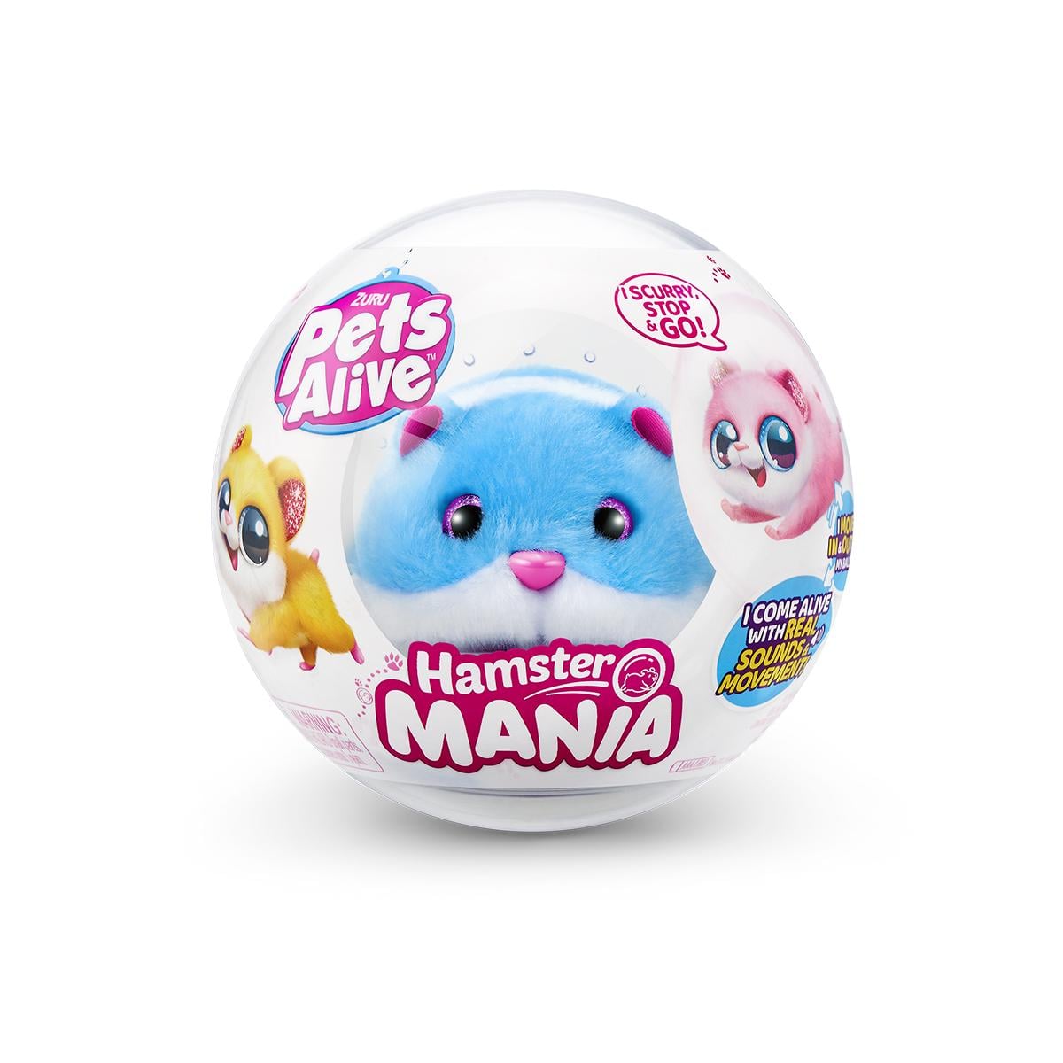 Мягкая игрушка интерактивная Забавный хомячок S1 Funny Hamster Голубой (9543-1)