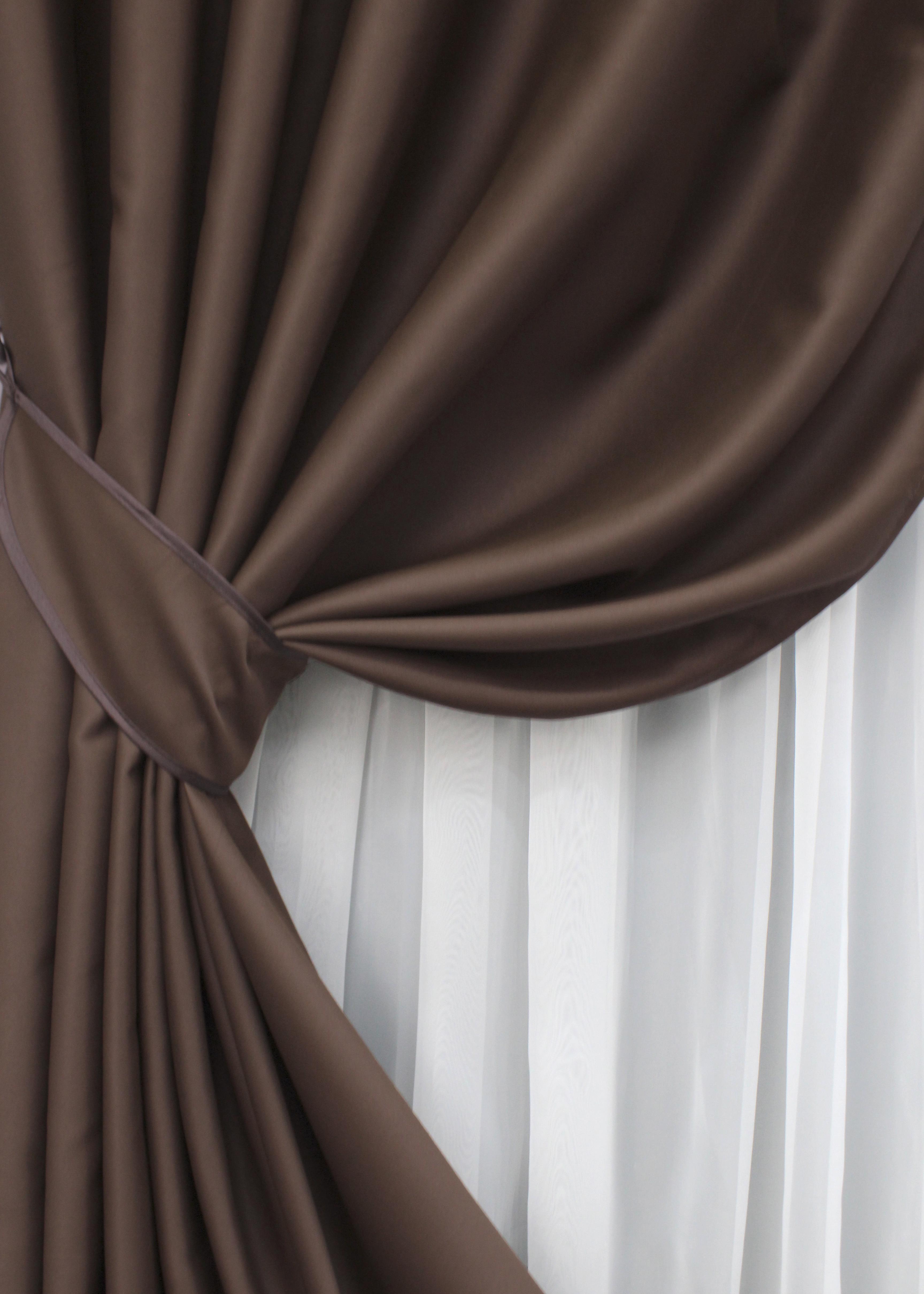 Комплект готовых штор VR-Textil Блекаут Bagema Rvs №1243ш 150х295 см 2 шт. Коричневый (33-0619) - фото 4 Комплект готовых штор VR-Textil Блекаут Bagema Rvs №1243ш 150х295 см 2 шт. Коричневый (33-0619) - фото 4