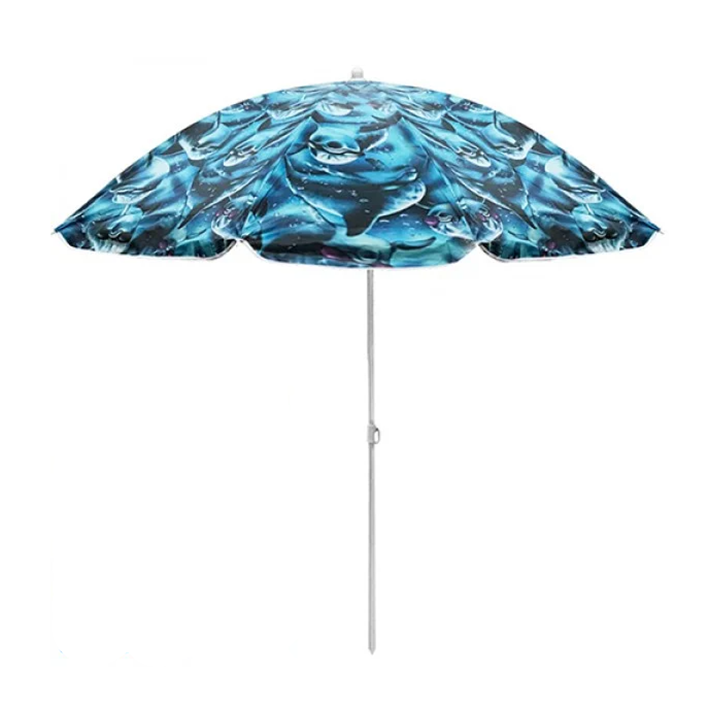 Зонт пляжный Stenson Designs MIX 1,8 м Синий с дельфинами (MMS-MH-0035)