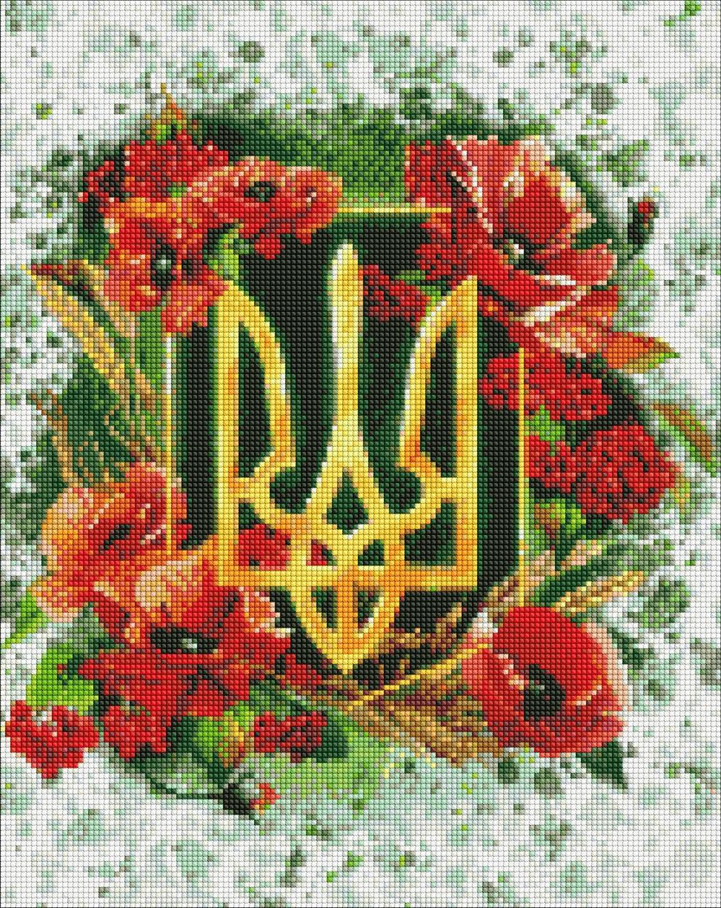 Алмазная мозаика/вышивка Ideyka Украинский сюжет Цветущий трезубец exp 40х50 см (AMO 7520)