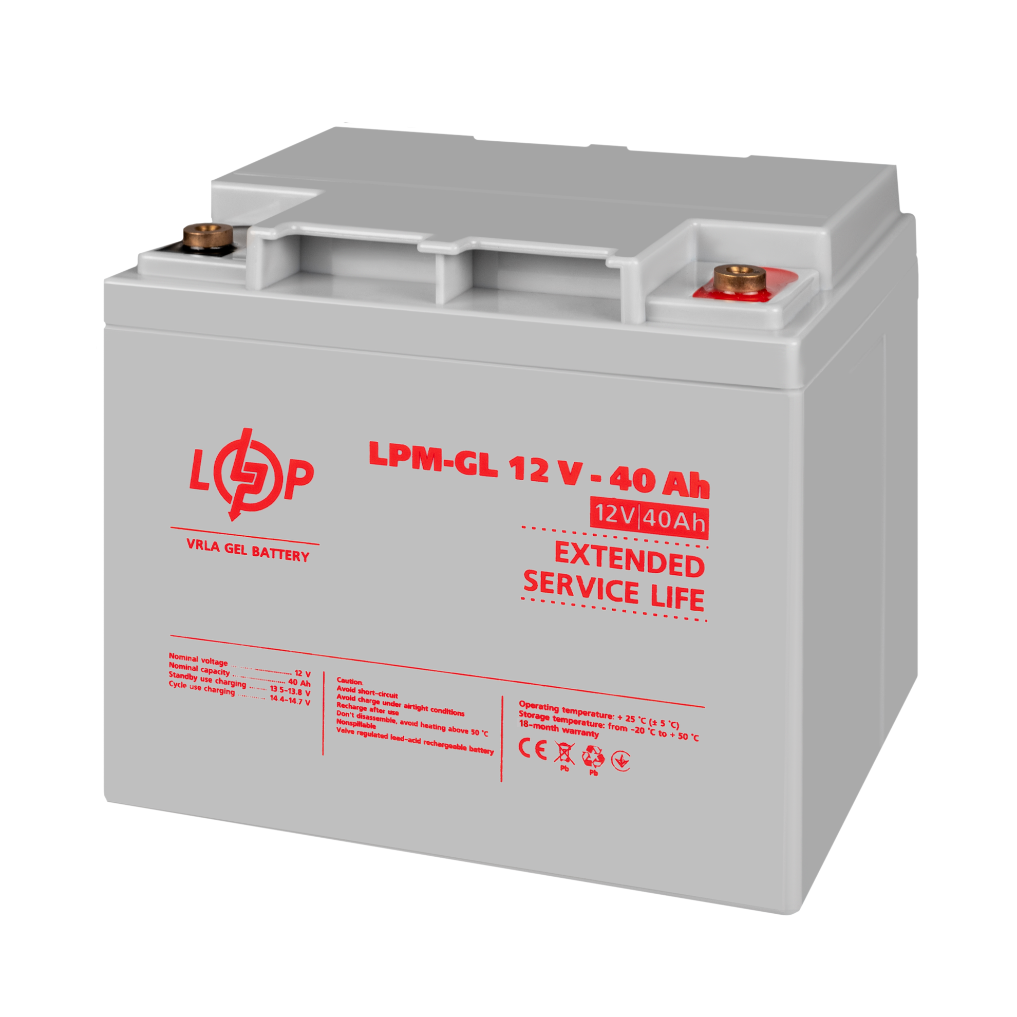 Аккумулятор гелевый LPM-GL 12V-40 Ah - фото 3 Аккумулятор гелевый LPM-GL 12V-40 Ah - фото 3