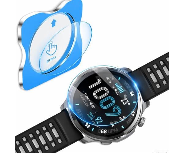 Защитное стекло для смарт-часов Amazfit Balance 2 с рамкой для поклейки