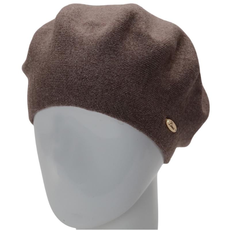 Берет женский Lirus СофиБ из вискозы двойной one size Темно-пудровый (225704)