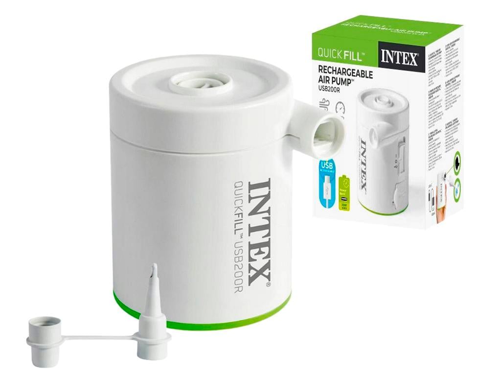 Насос електричний для надування Intex 66637 200 л/хв портативний електричний підключення USB (25602665)
