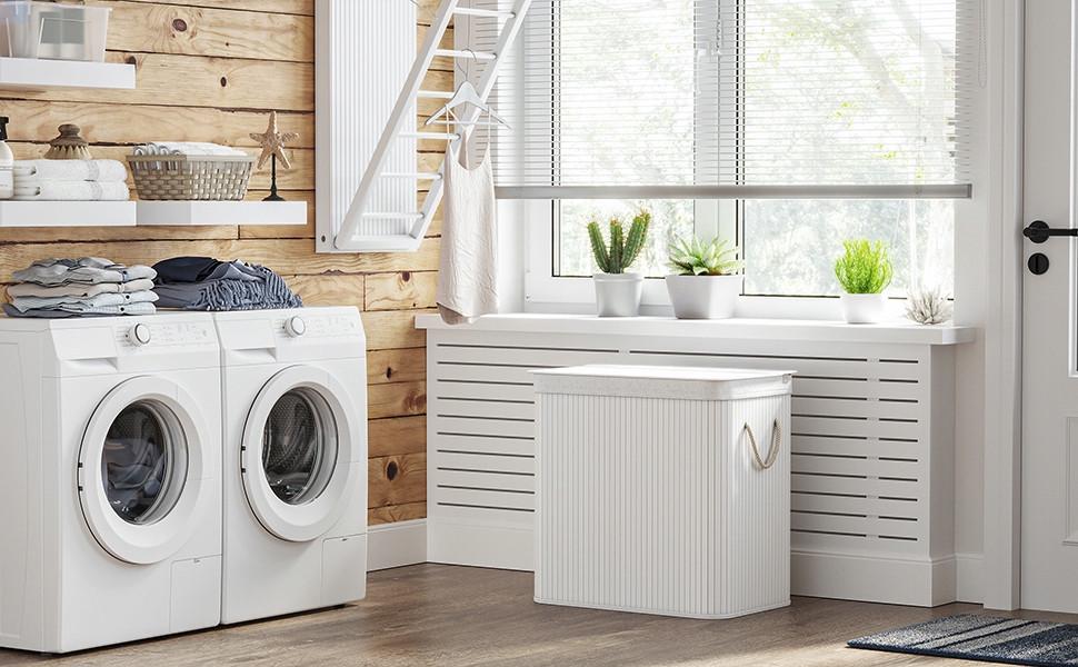 Корзина для белья Songmics бамбуковая 150 л Белый (2503817850) - фото 8 Корзина для белья Songmics бамбуковая 150 л Белый (2503817850) - фото 8