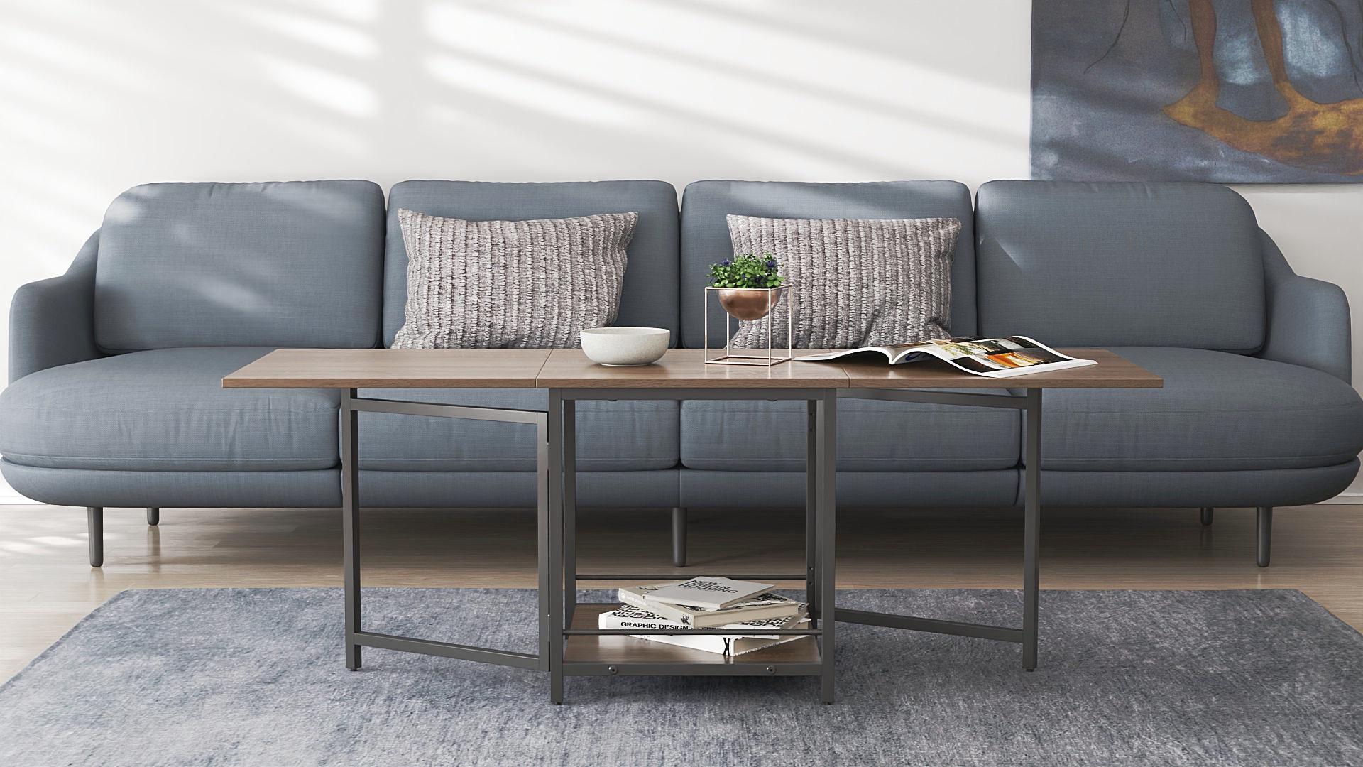 Стол журнальный трансформер Ferrum-decor Куб Комбо металл/ДСП 16 мм 650x540x532x500 мм Черный/Дуб Сонома Трюфель (FRD-105154) - фото 3 Стол журнальный трансформер Ferrum-decor Куб Комбо металл/ДСП 16 мм 650x540x532x500 мм Черный/Дуб Сонома Трюфель (FRD-105154) - фото 3