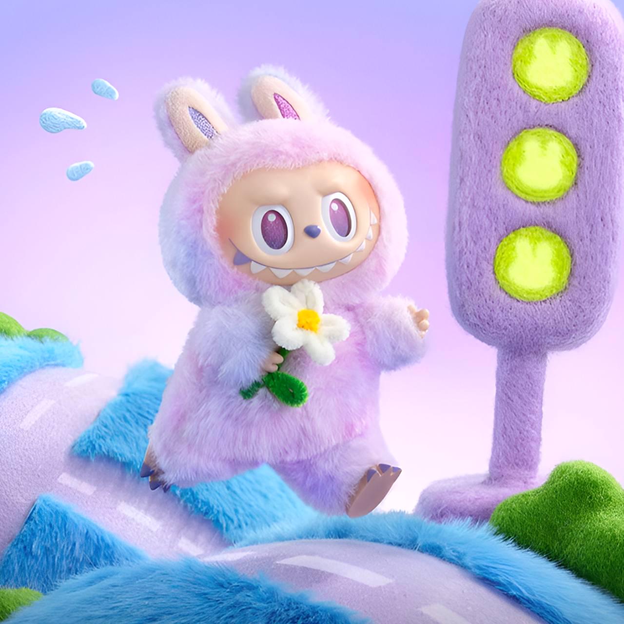 Мягкая игрушка-брелок радужный Labubu Фиолетовый (86d35554) - фото 2 Мягкая игрушка-брелок радужный Labubu Фиолетовый (86d35554) - фото 2