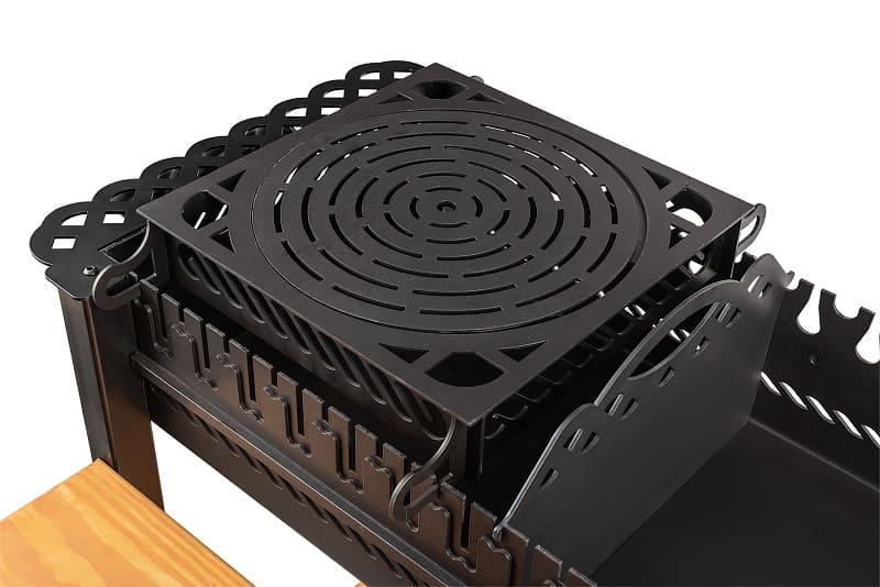 Мангал гриль Smoke House BBQ Garden комплектація Maximum 1200х600х850 мм на 20 шампурів з ґратами кришкою (27860590) - фото 5 Мангал гриль Smoke House BBQ Garden комплектація Maximum 1200х600х850 мм на 20 шампурів з ґратами кришкою (27860590) - фото 5