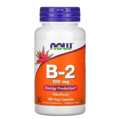 Рыбофлавин В-2 NOW B-2 100 мг 100 Veg Capsules (NOW-00447)