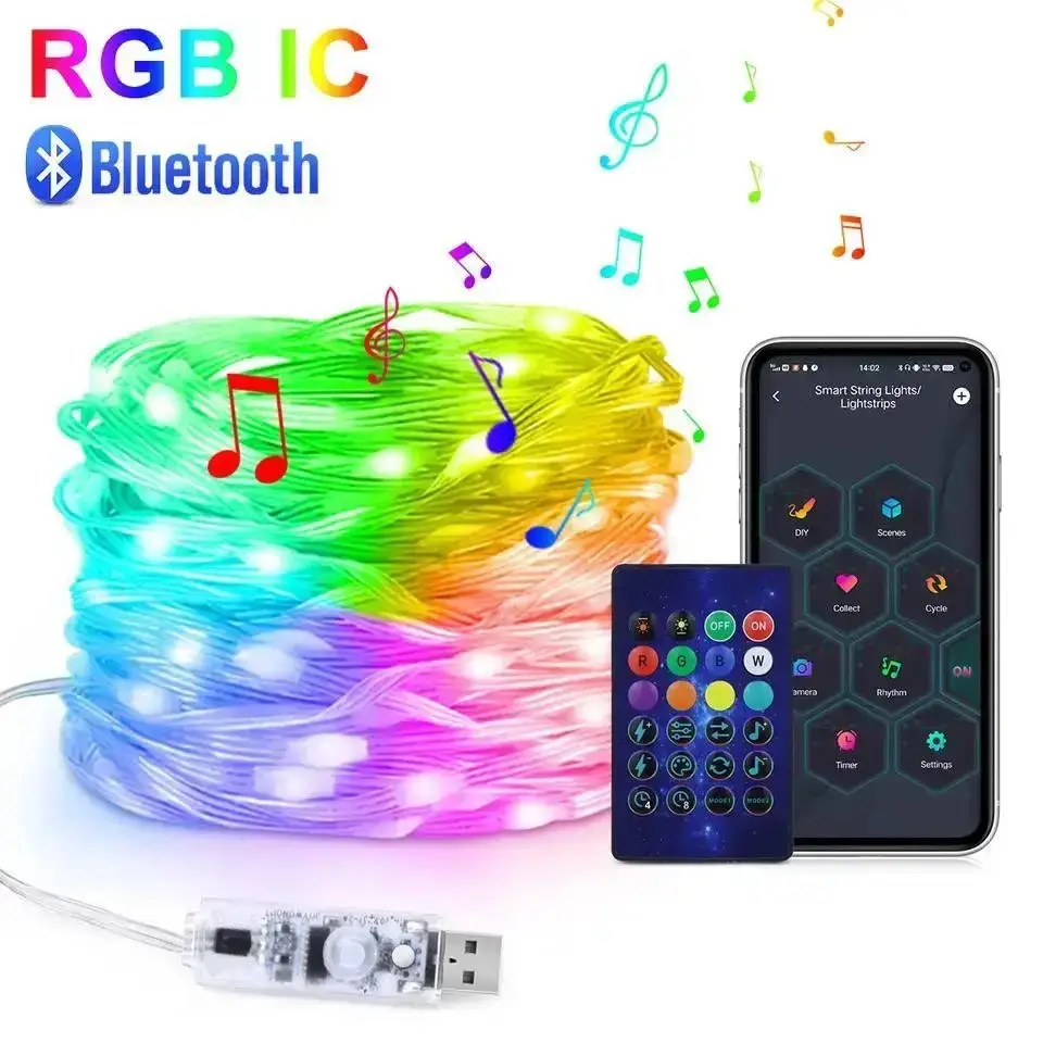 Гірлянда Крапля Роси USB RGB Bluetooth з пультом 10 м (22514761) - фото 8