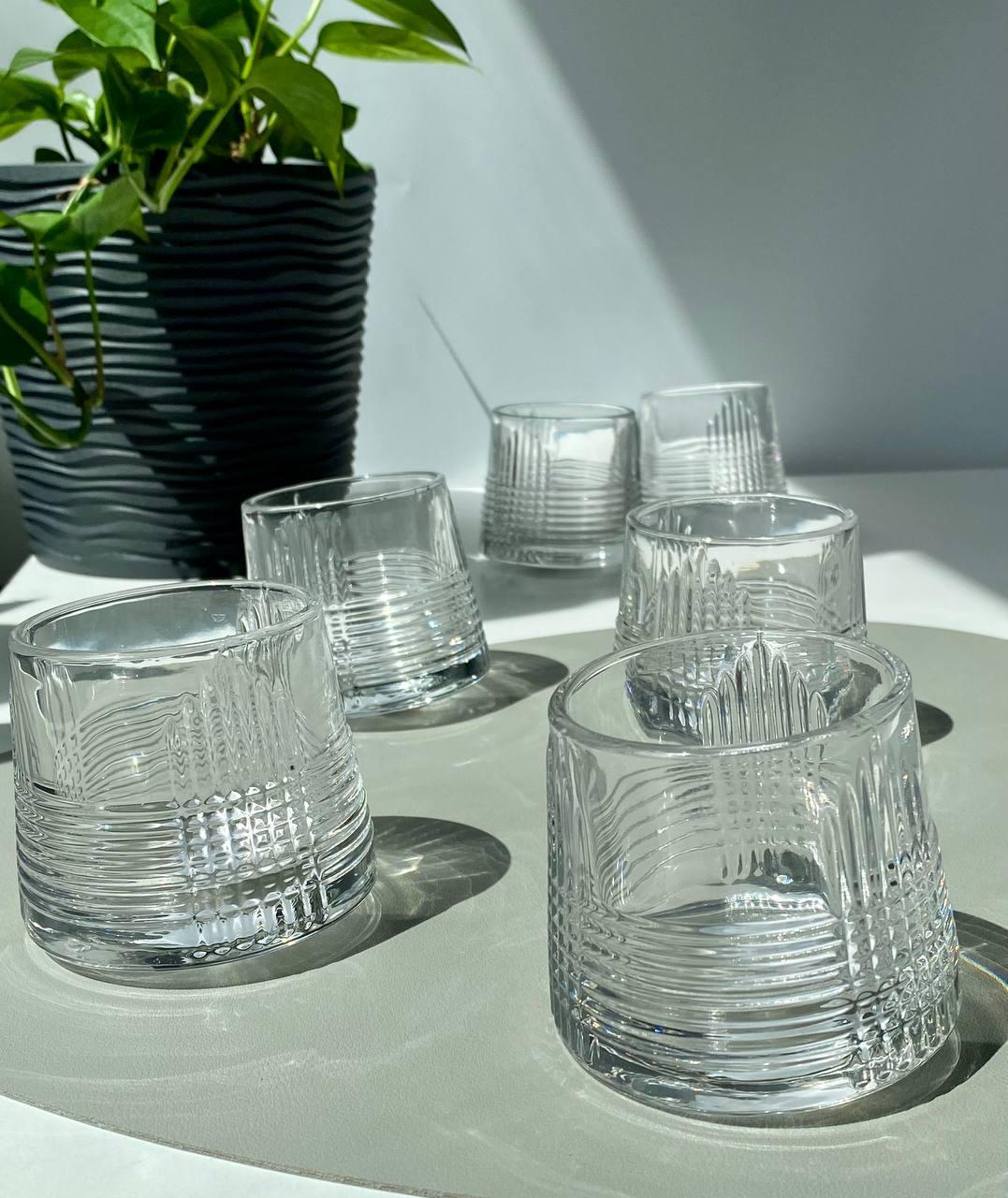 Набор стаканов для виски Olens Галахад стекло вращающиеся 6 шт. 170 мл (102-310)