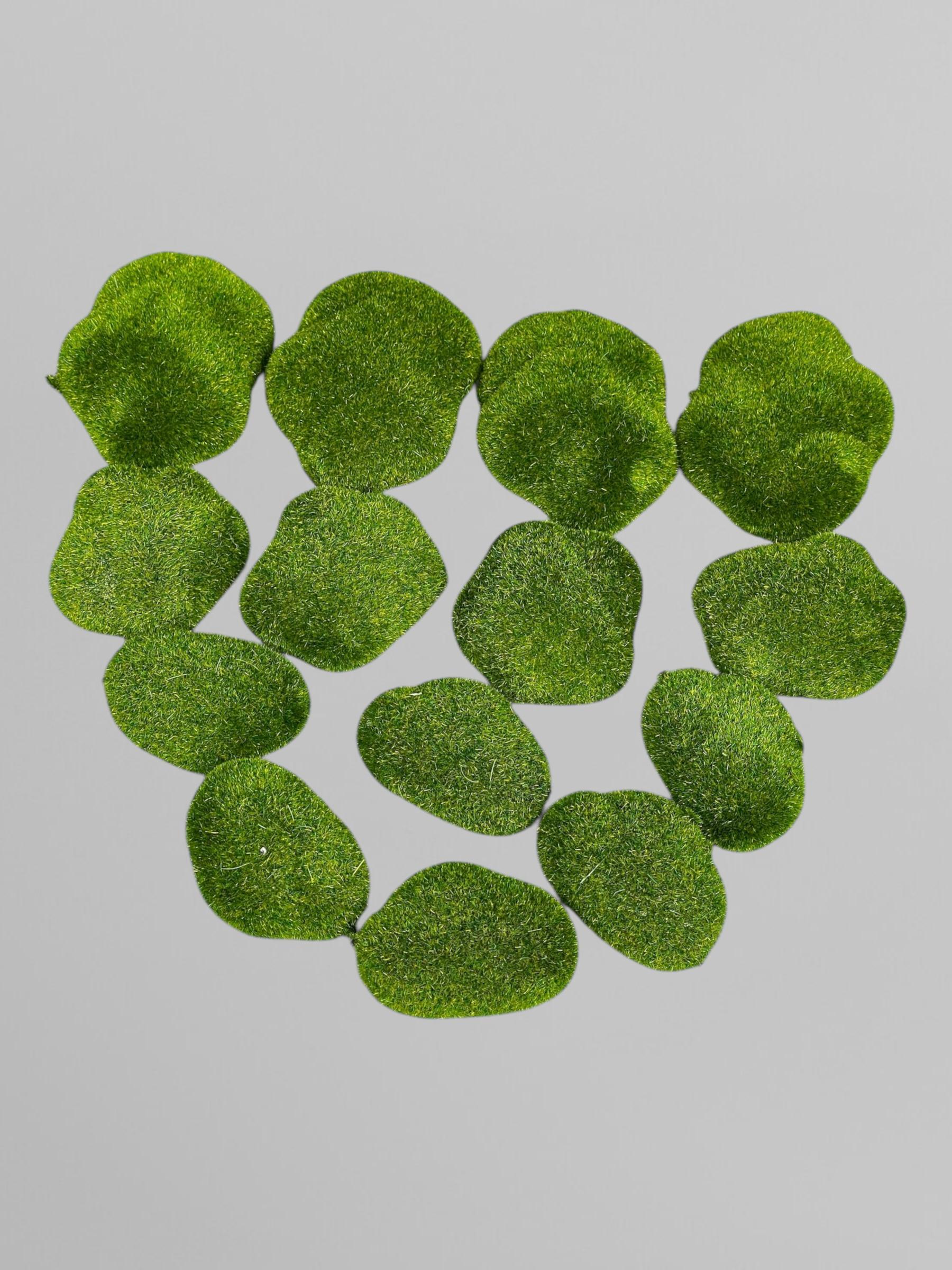 Искусственные камни из мха J-1 14 шт. Зеленый (Р09001)