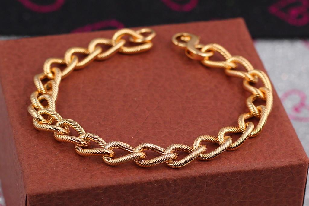 Браслет Xuping Jewelry Крепление звеньев восьмеркой 20 см 7 мм Золотистый (1556255034)
