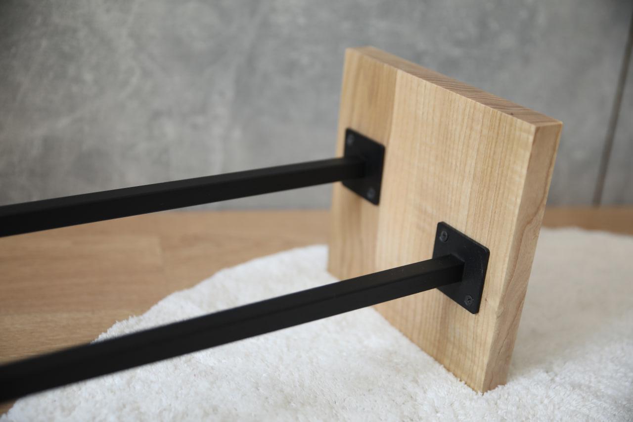 Полочка для обуви Shoe holder из металла и дерева 80х20х20 см (ML-81.5) - фото 7
