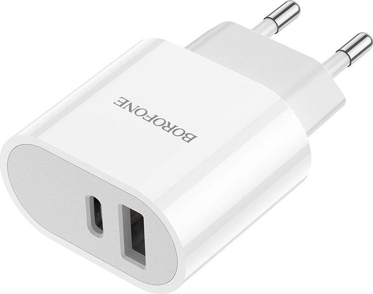 Устройство зарядное Borofone BA62A 2,4A PD 12W USB/Type C White (36728) - фото 3