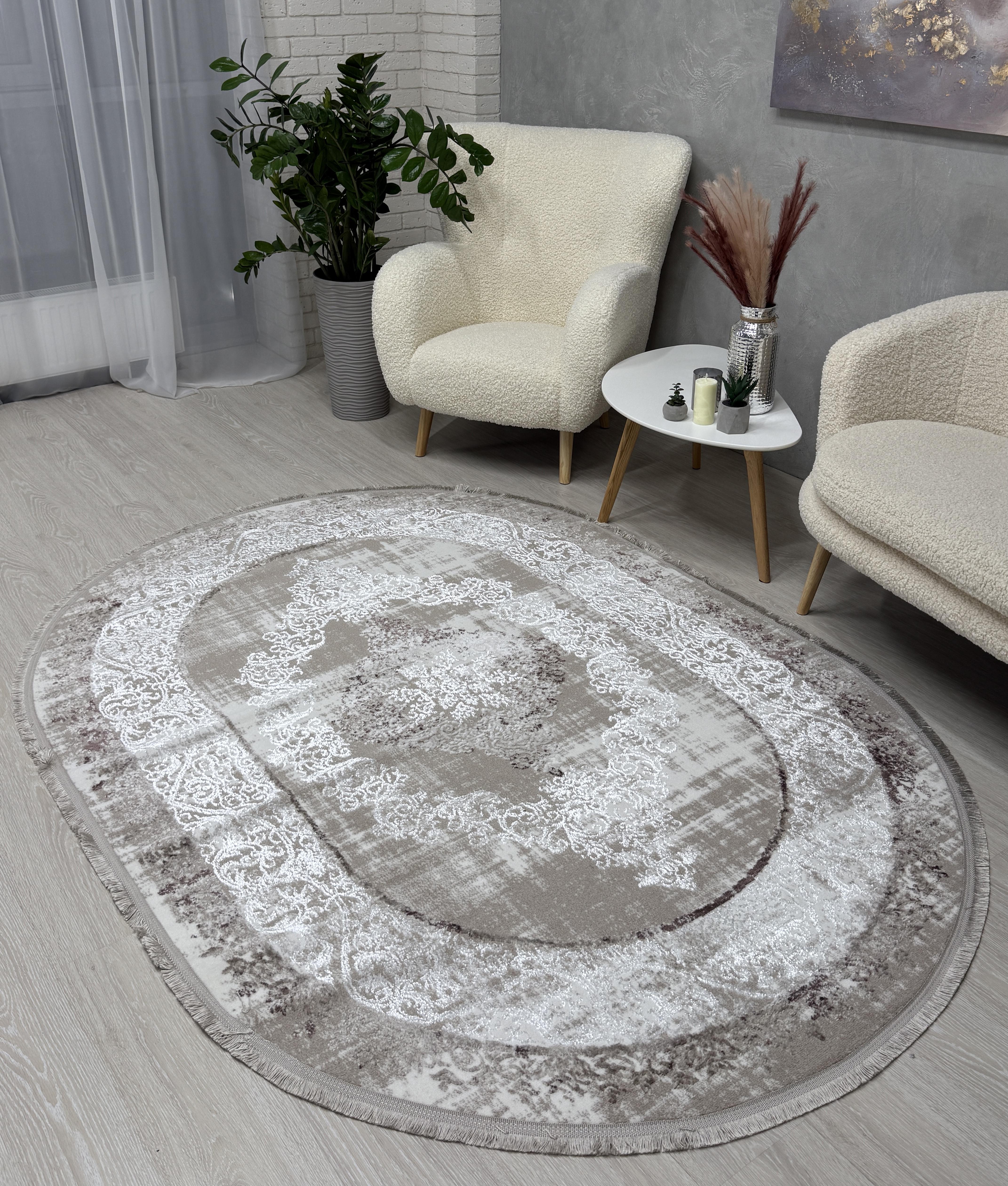 Килим Mars з невисоким ворсом овал 150x300 см Бежевий (B251BAK/KО7)