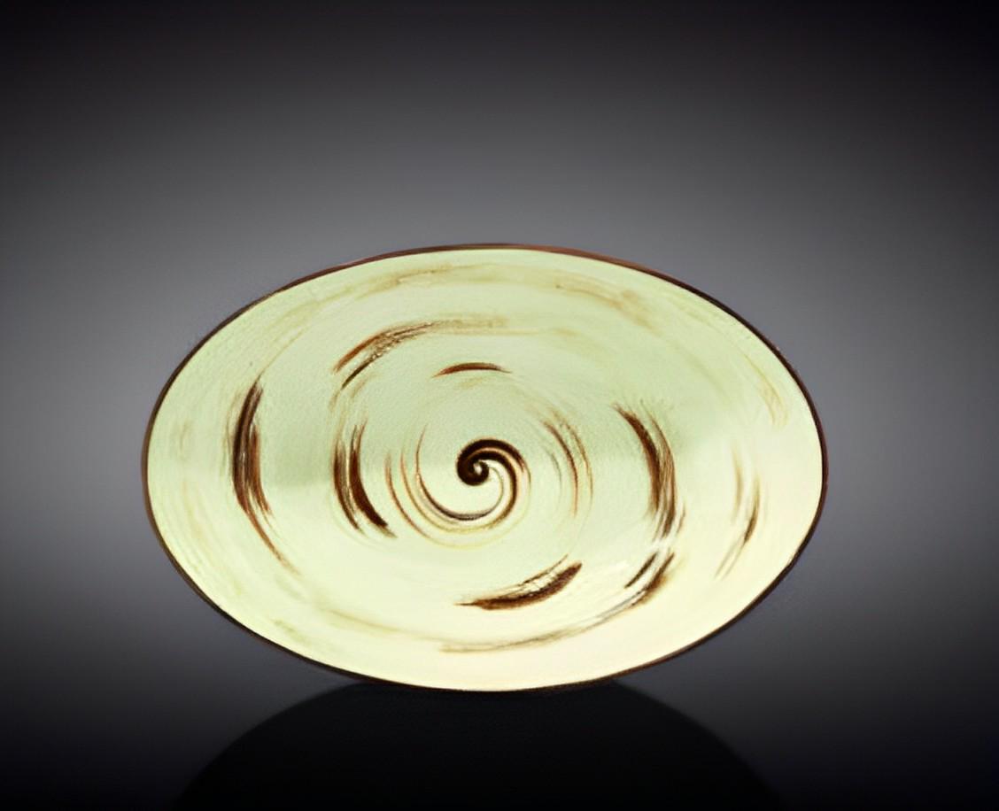 Блюдо овальное глубокое Wilmax SPIRAL PISTACHIO 25х16,5х6см