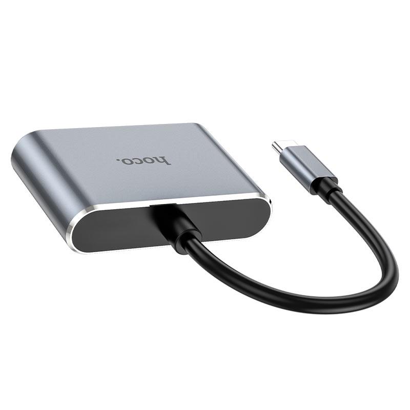 Хаб USB Hoco HB29 Type-C HDMI VGA 4K 30Hz Черный (7456837463) - фото 4