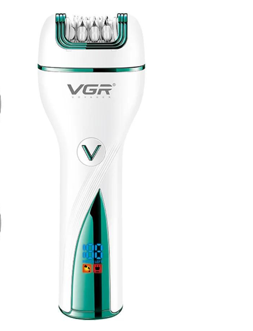 Епілятор бездротовий VGR V-728 3в1 з насадками для ніг і бікіні 5 Вт White (784780244)