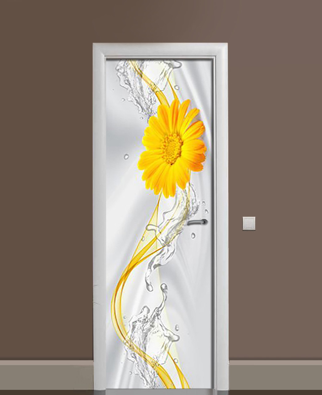 Наклейка 3D на двери Zatarga Купание календулы 650х2000 мм (1323456585)