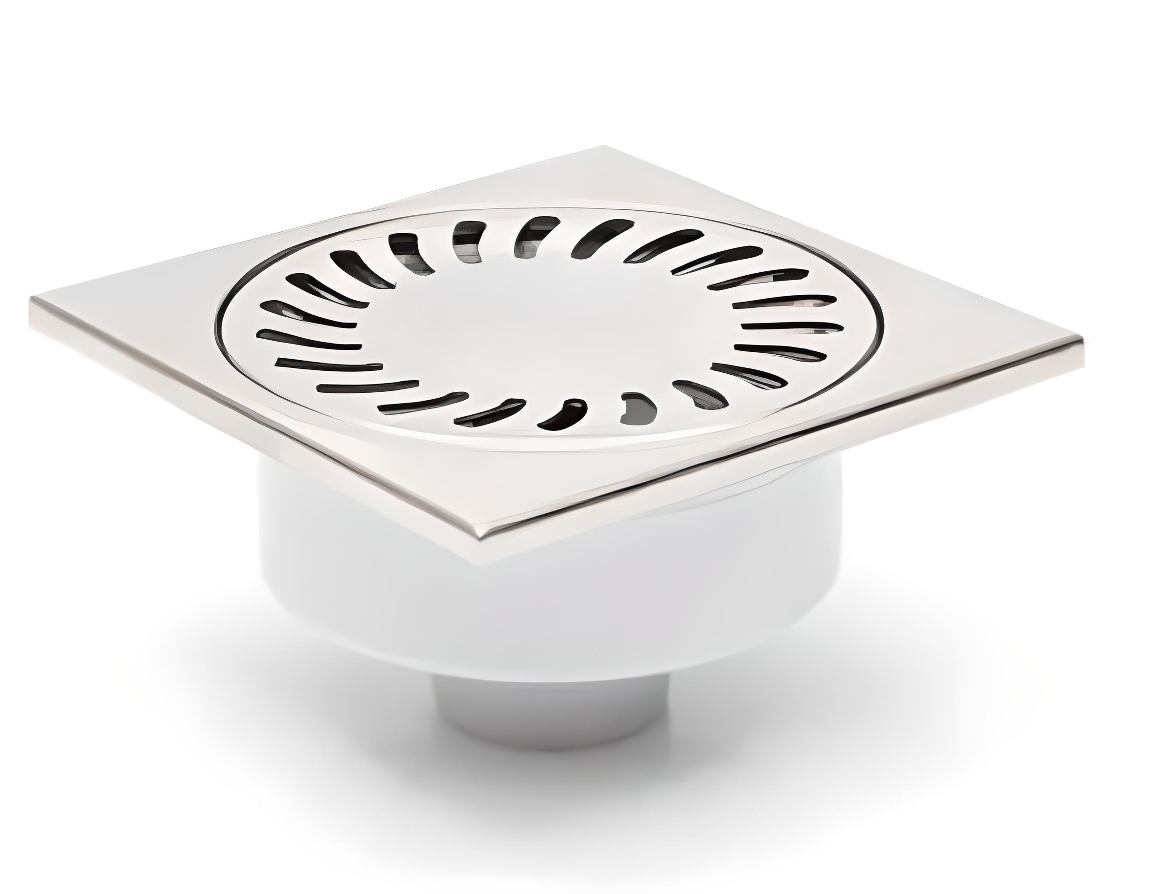 Трап душевой МСН 320 XN вертикальный выпуск сухой сифон/решетка и рамка из нержавеющей стали 150х150 мм (13933657)