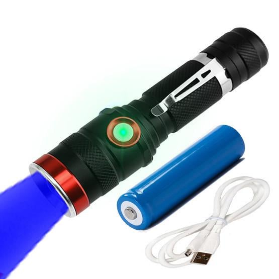 Ліхтар ручний X-Balog BL-736B USB з синім світлом/фокусуванням і кліпсою (1860054090) - фото 2 Ліхтар ручний X-Balog BL-736B USB з синім світлом/фокусуванням і кліпсою (1860054090) - фото 2