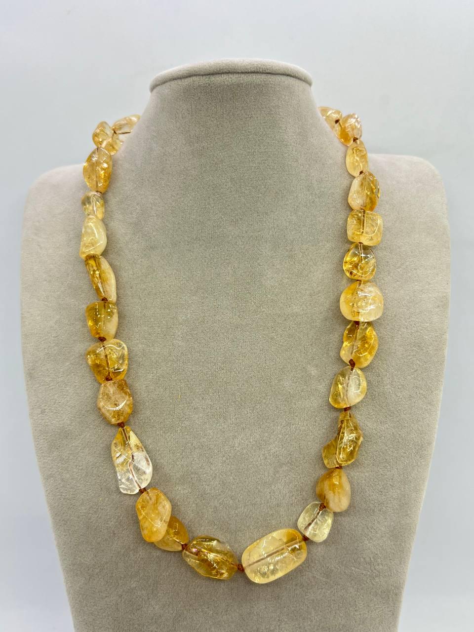 Бусы цитрин 46 см Желтый (12026)