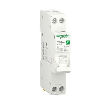 Диференційний автомат Schneider Electric Resi9 RCBO 6A C 1P+N 30mA АС 6kA (R9D25606)