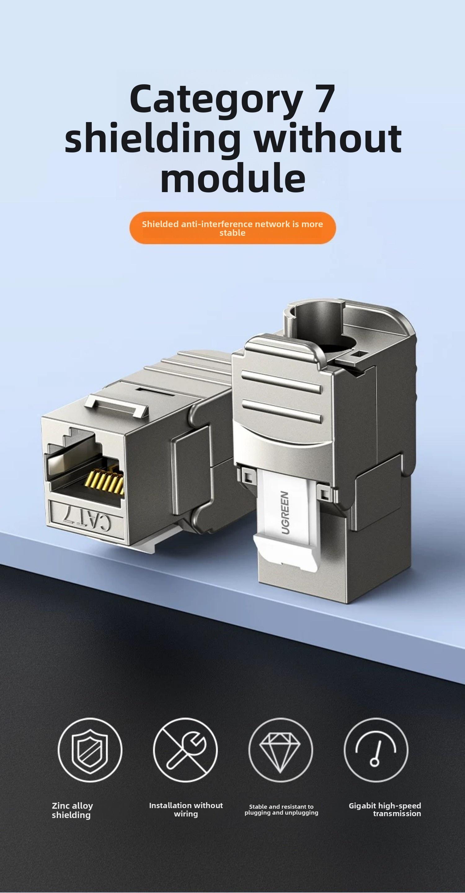 Модуль Ugreen RJ45 CAT.7 Keystone 180° 10 гбіт/с Срібний (29657169) - фото 2 Модуль Ugreen RJ45 CAT.7 Keystone 180° 10 гбіт/с Срібний (29657169) - фото 2