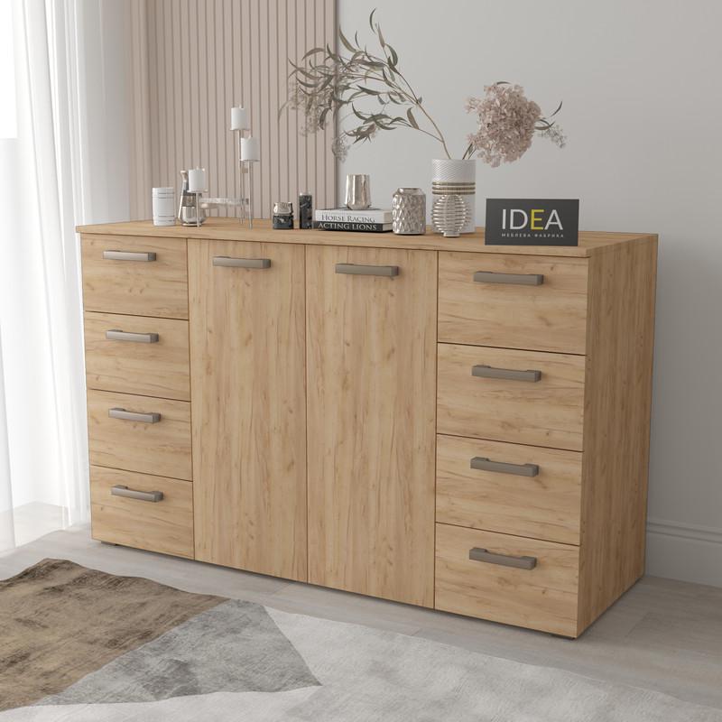 Комод Idea ТКБ-379.1 на 8 шухляд з дверима Дуб крафт (26718354) - фото 1 Комод Idea ТКБ-379.1 на 8 шухляд з дверима Дуб крафт (26718354) - фото 1