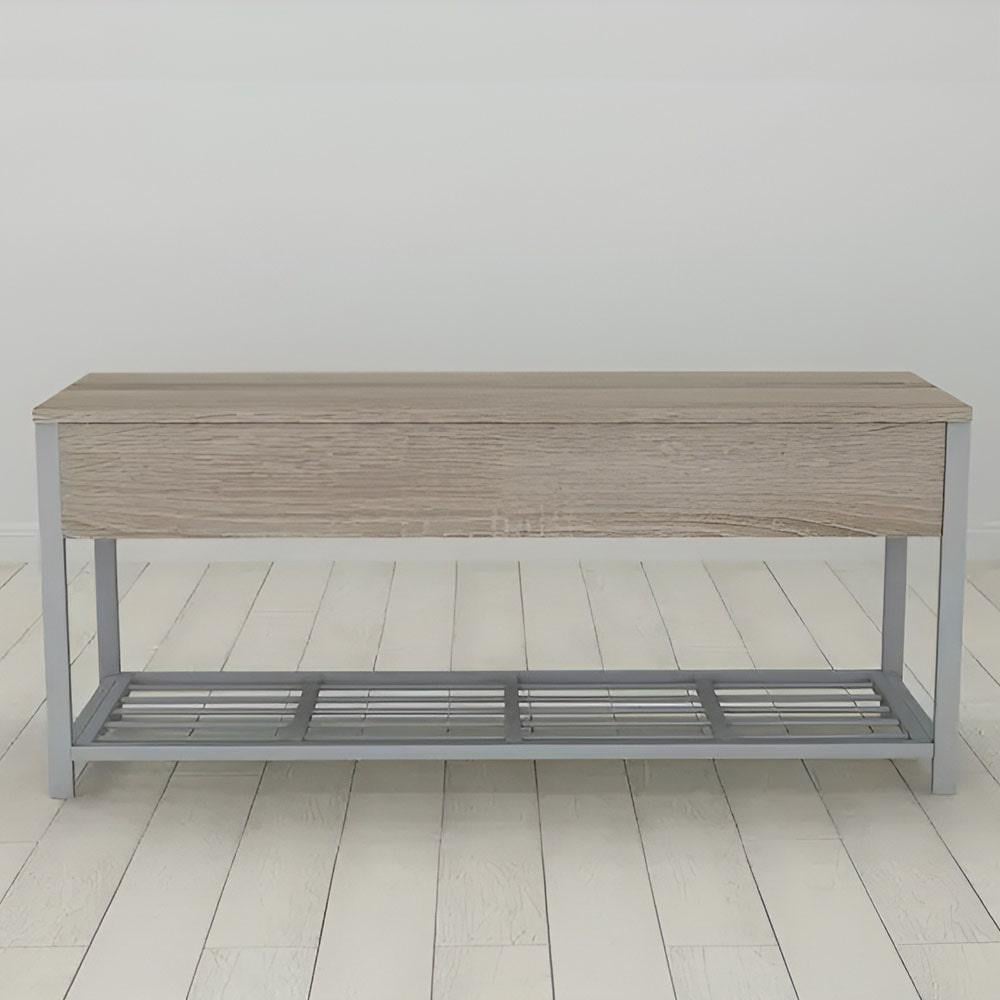 Банкетка с ящиком Ferrum-decor Дрейк 1 металл/ДСП 16 мм 550x1000x400 мм Серый/Сонома Трюфель (FRD-103063)