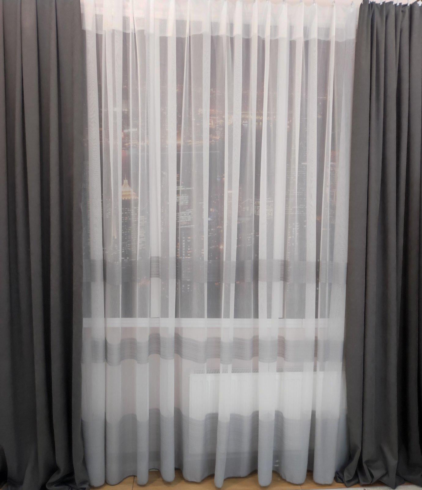 Штори мікровелюр Renas 2,0 х 2,7 м 2 шт. Графітовий (Гр20/27)