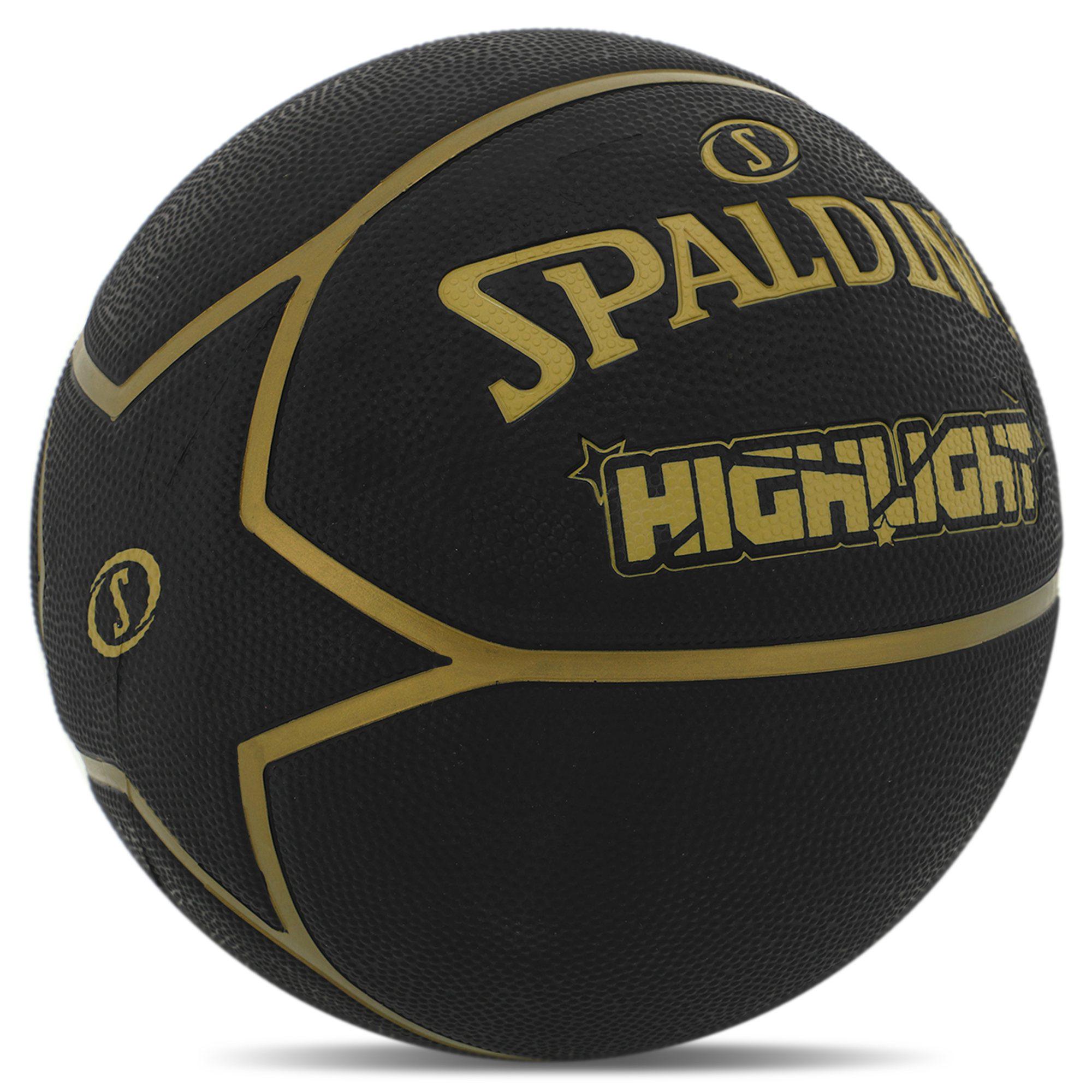 М'яч баскетбольний гумовий Spalding 84355Z HIGHLIGHT №7 Чорний - фото 2 М'яч баскетбольний гумовий Spalding 84355Z HIGHLIGHT №7 Чорний - фото 2