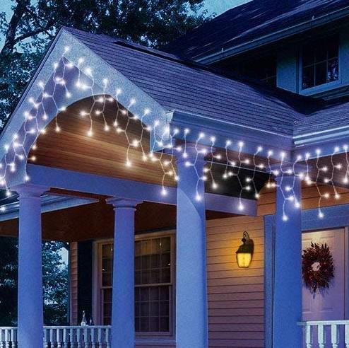 Вулична гірлянда Бахрома дощ 4х0.7 м 144 LED Білий холодний